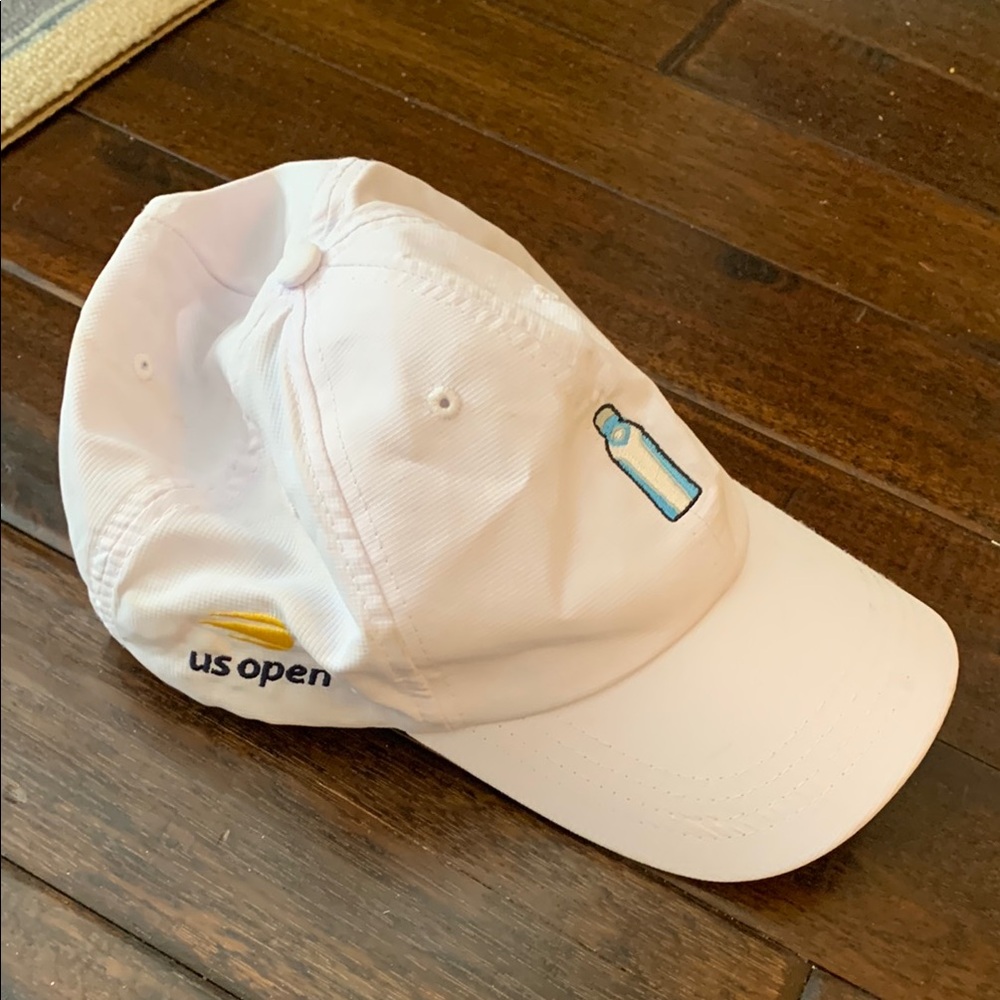 White US Open Cap with Embroidered Bottle